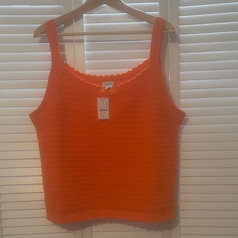 J. Crew Vibrant Orange Knit Tank Top
